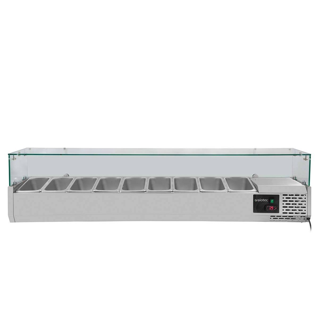 Kühlaufsatz mit Glasabdeckung 9xGN1/3, 2000 x 395 mm