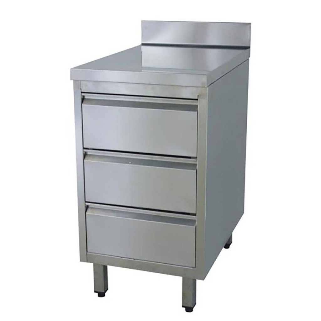 Schubladenschrank mit 3 Schubladen inkl. Aufkantung, 400 x 600 mm