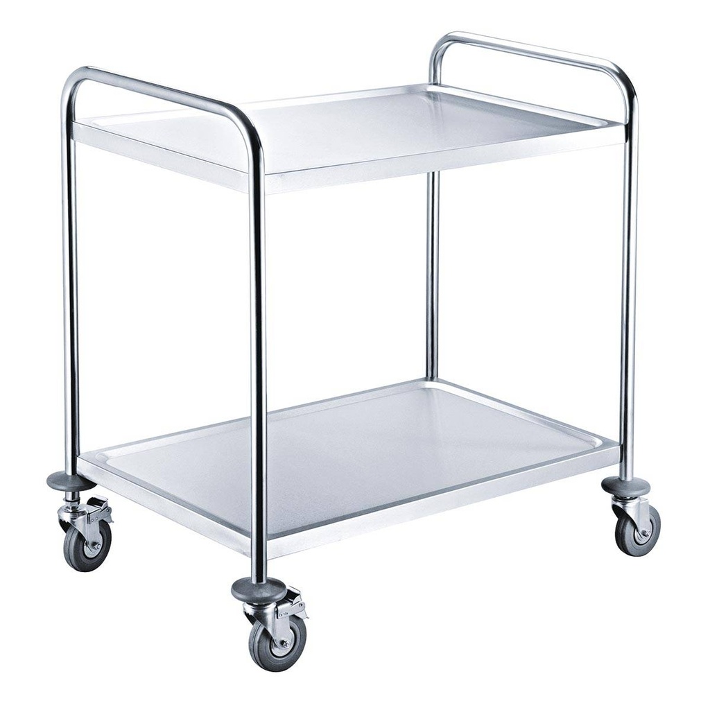 Servierwagen Edelstahl / 2 Böden, 860 x 540 mm