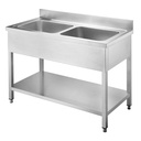 Spültisch / 2 Becken, 1200 x 600 mm