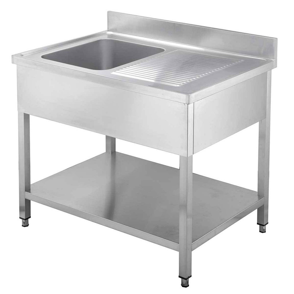 Spültisch / 1 Becken links und Abtropffläche, 1200 x 700 mm