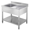 Spültisch / 1 Becken links und Abtropffläche, 1200 x 700 mm