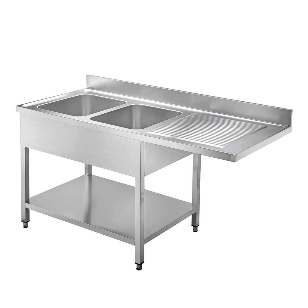 Spülcenter / 2 Becken links, 1600 x 600 mm
