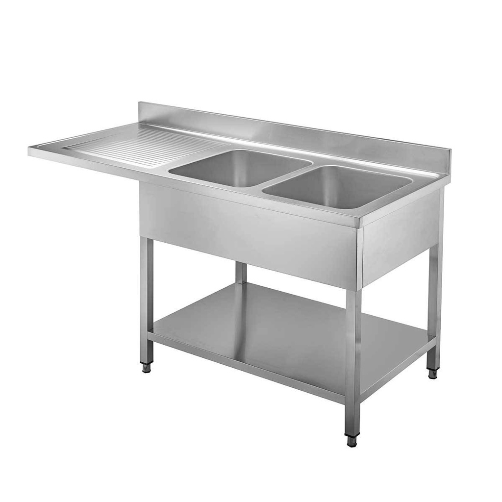 Spülcenter / 2 Becken rechts, 1600 x 600 mm