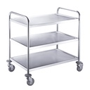 Servierwagen Edelstahl / 3 Böden, 860 x 540 mm