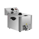 Elektro Fritteuse 1 Becken mit Ablasshahn 8 Liter, 310 x 570 mm