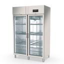 TOPLINE Kühlschrank / 2-türig GN 2/1 - Glas, 1350 x 850 mm