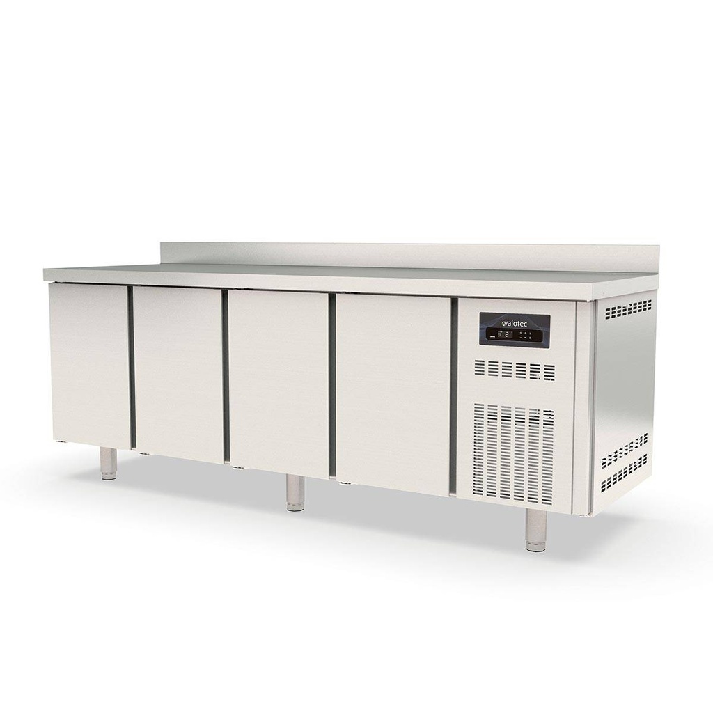 TOPLINE Kühltisch / 4-fach GN1/1 mit 4 Türen & Aufkantung, 2245 x 700 mm