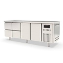 TOPLINE Kühltisch / 4-fach GN1/1 mit 4 Schubladen / 2 Türen, 2245 x 700 mm
