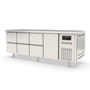 TOPLINE Kühltisch / 4-fach GN1/1 mit 6 Schubladen / 1 Tür, 2245 x 700 mm
