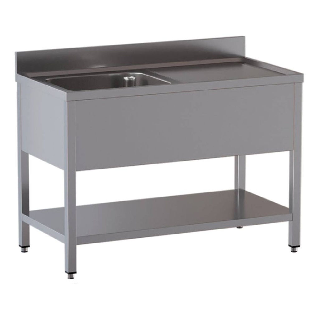 TOPLINE Spültisch / 1 Becken links + Abtropffläche, 1200 x 600 mm