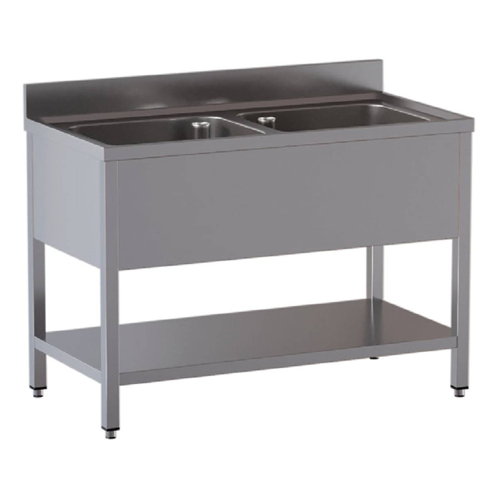 TOPLINE Spültisch / 2 Becken, 1200 x 600 mm