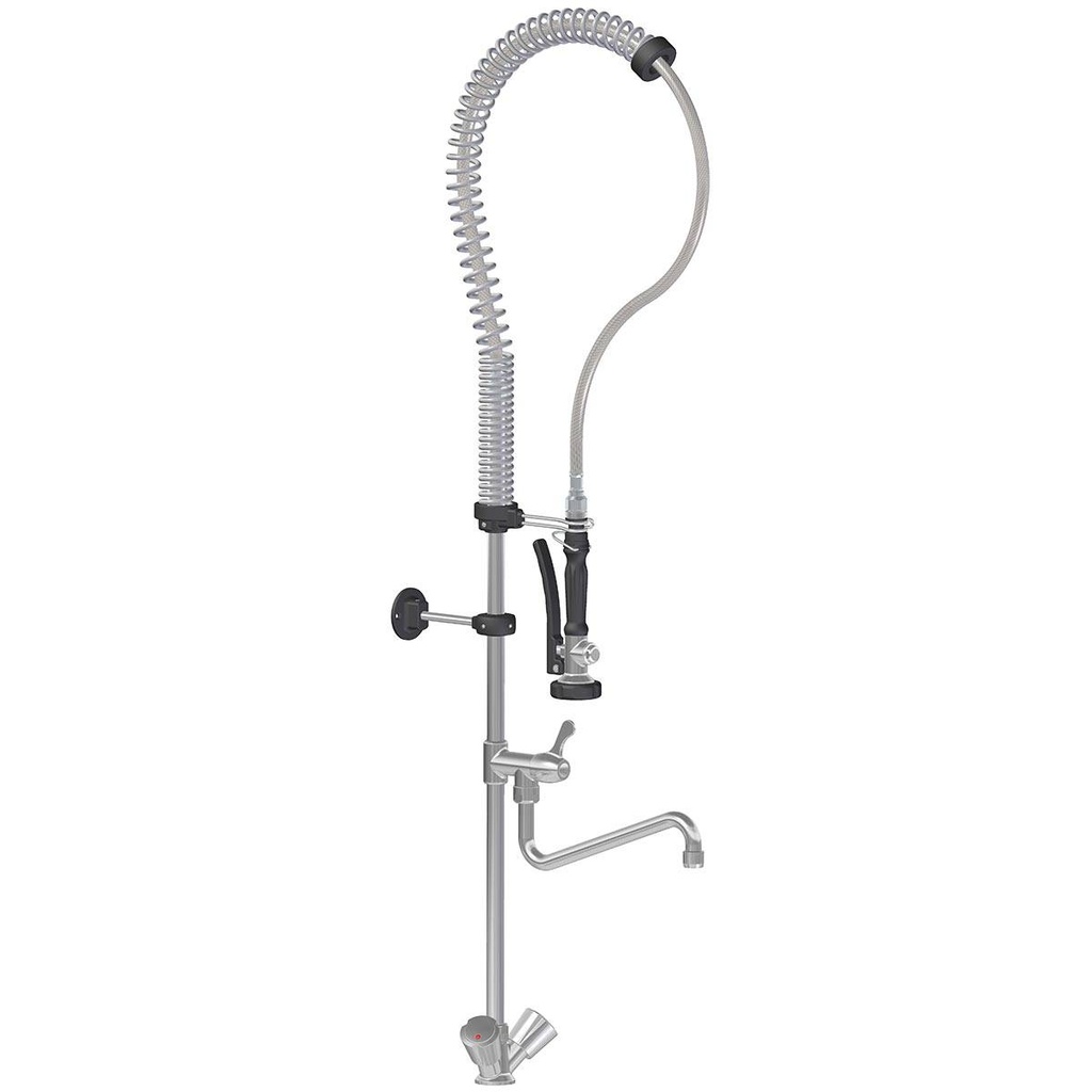 TOPLINE Geschirrwaschbrause mit Schwenkauslauf & 2 Mischventilen - Einloch, 105 x 350 mm