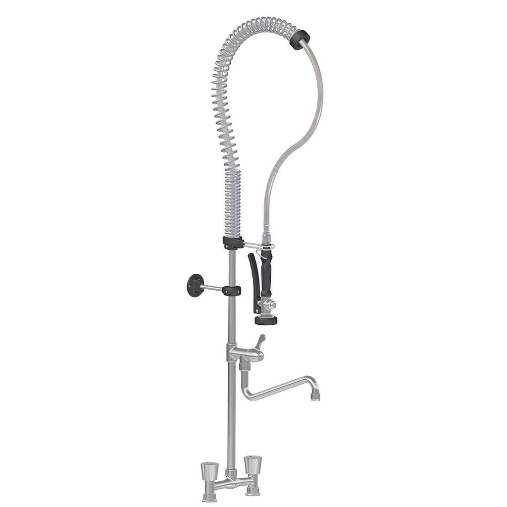 TOPLINE Geschirrwaschbrause mit Schwenkauslauf & 2 Mischventilen - Zweiloch, 160 x 350 mm
