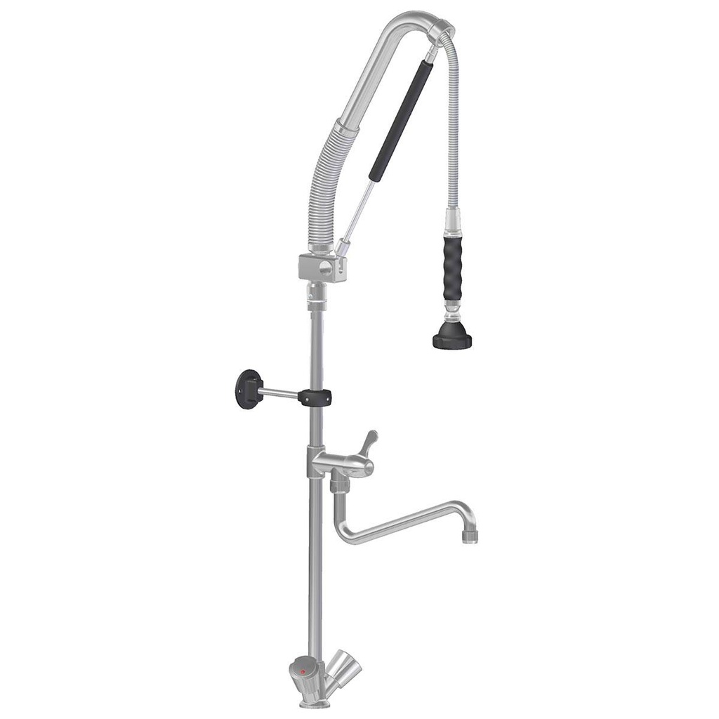 TOPLINE Geschirrwaschbrause mit Schwenkauslauf / 2 Mischventilen & Zug-Automatik - Einloch, 140 x 350 mm
