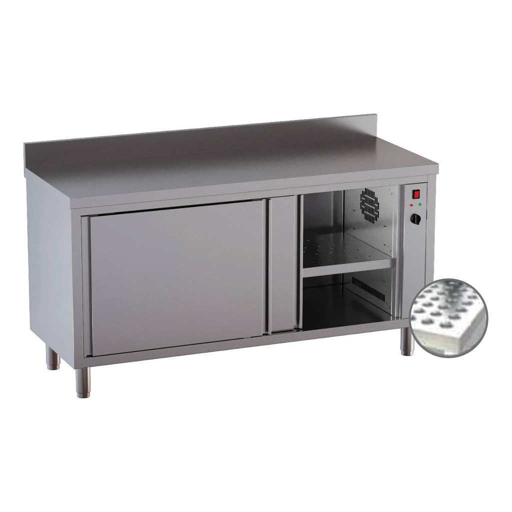 TOPLINE Wärmeschrank / 2 Schiebetüren & Aufkantung, 1400 x 600 mm