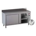 TOPLINE Wärmeschrank / 2 Schiebetüren & Aufkantung, 1500 x 600 mm