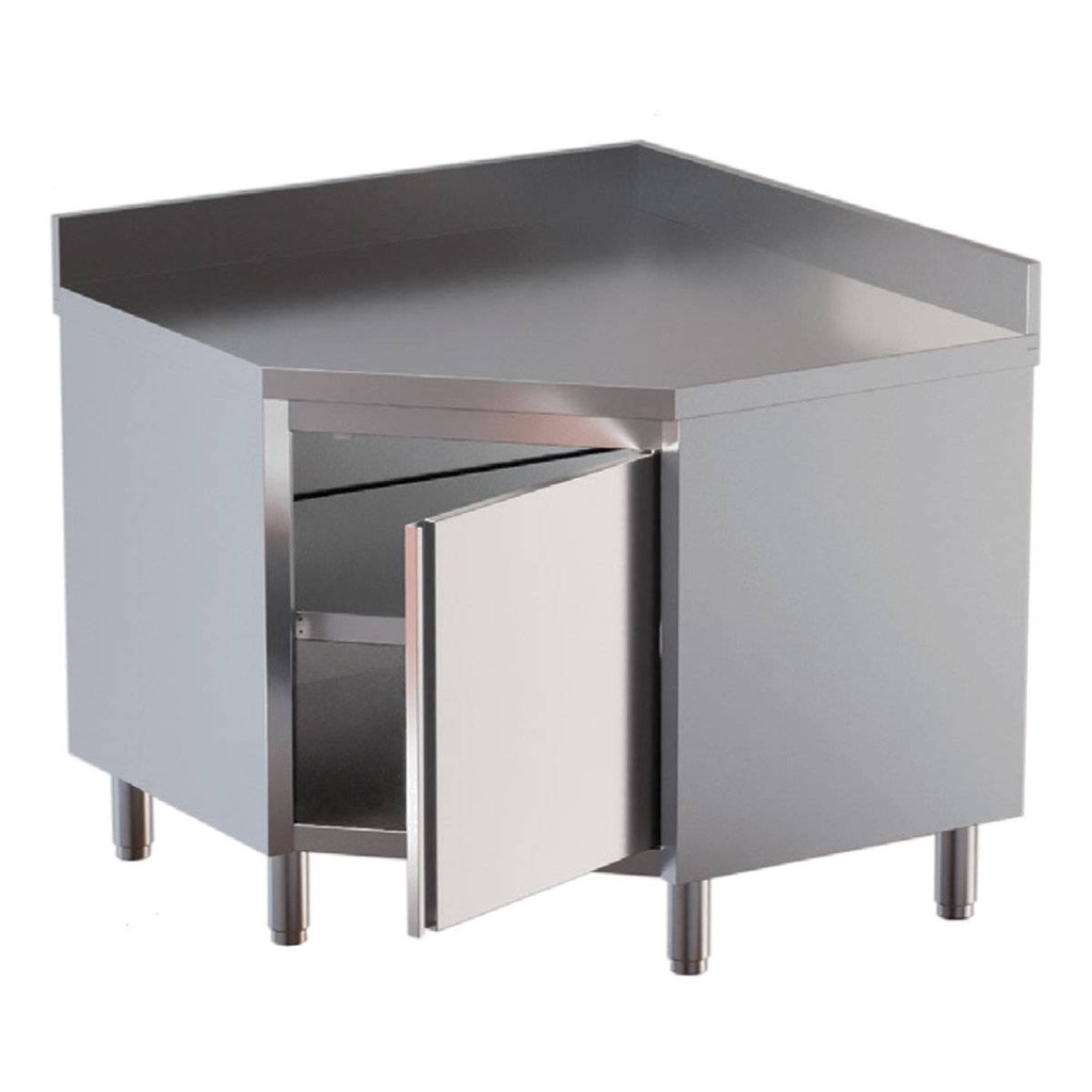TOPLINE Eckarbeitsschrank / Flügeltür und Aufkantung, 1000 x 1000 mm