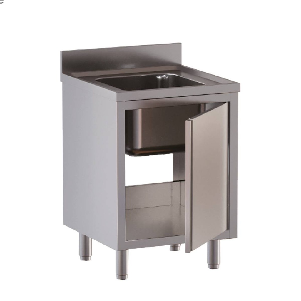 TOPLINE Spülschrank / 1 Becken mit Flügeltür, 600 x 700 mm