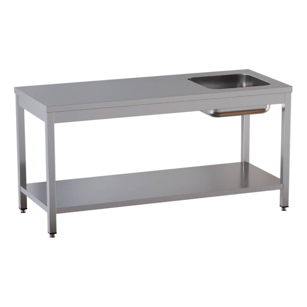 TOPLINE Cheftisch / Becken rechts, 2000 x 600 mm