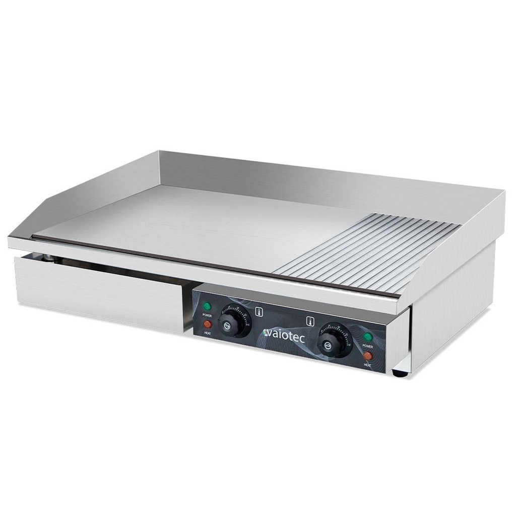 Elektro Grillplatte, Grillfläche 1/3 gerillt und 2/3 glatt, 730 x 510 mm