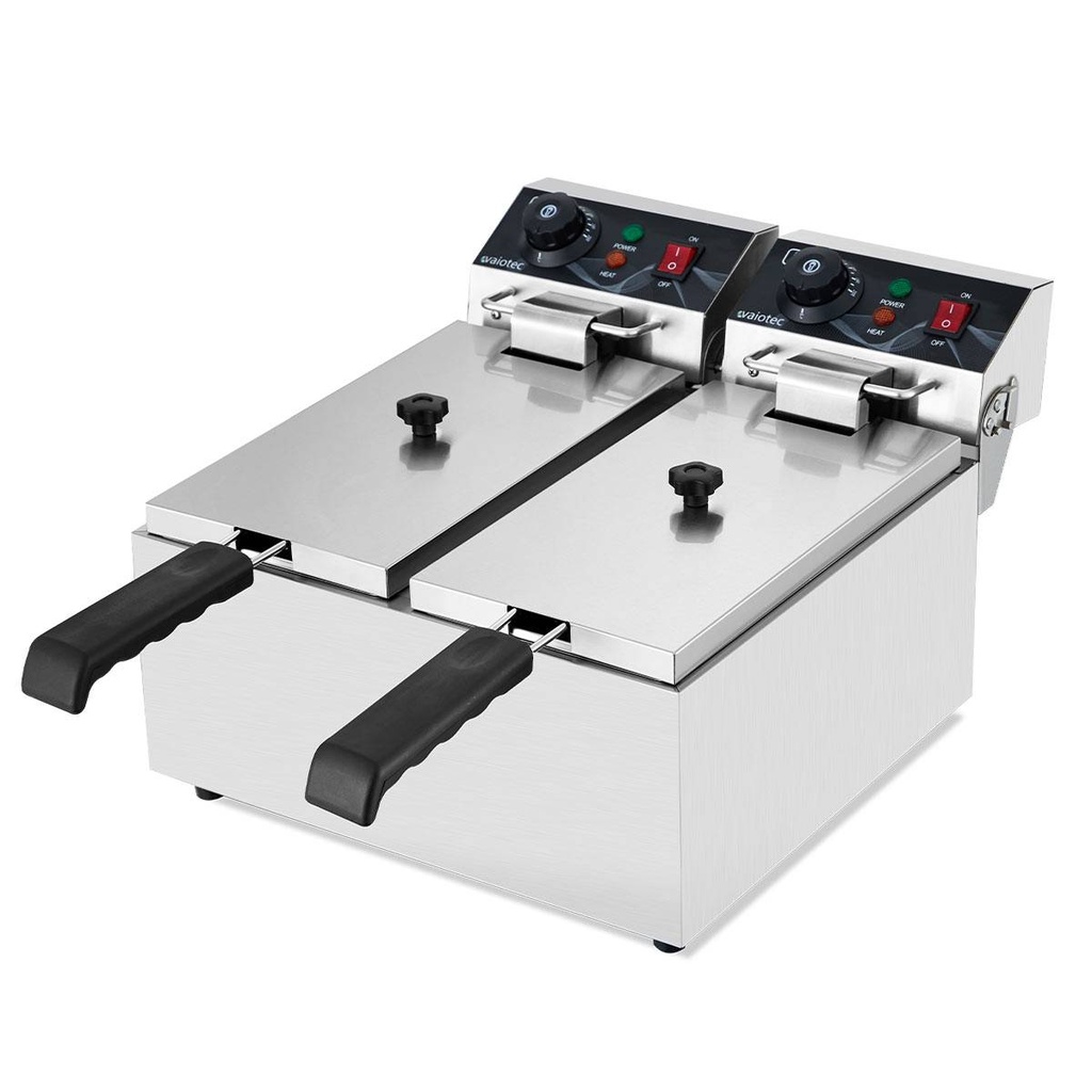 Elektro Fritteuse 2 Becken 6+6 Liter, 390 x 440 mm