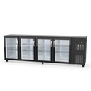 TOPLINE Barkühltisch schwarz / 4 Glastüren, 2565 x 530 mm