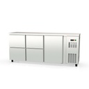 TOPLINE Barkühltisch Edelstahl / 1 Tür & 4 Schubladen, 2025 x 530 mm