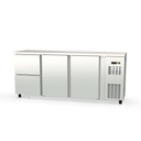 TOPLINE Barkühltisch Edelstahl / 2 Türen & 2 Schubladen, 2025 x 530 mm