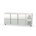 TOPLINE Barkühltisch Edelstahl / 6 Schubladen, 2025 x 530 mm