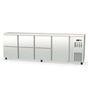 TOPLINE Barkühltisch Edelstahl / 1 Tür & 6 Schubladen, 2565 x 530 mm