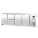 TOPLINE Barkühltisch Edelstahl / 2 Türen & 4 Schubladen, 2565 x 530 mm