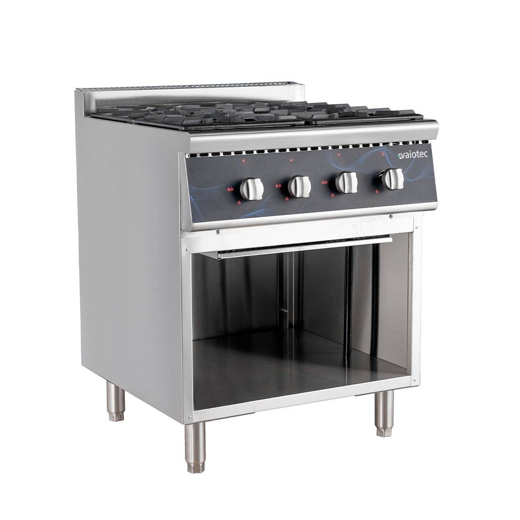 Gasherd - 4 Brenner 28,8 kW - offener Unterbau, 700 x 700 mm