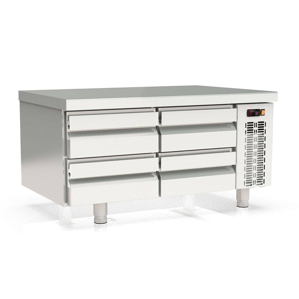 TOPLINE Unterbaukühltisch (Slim) / 2-fach GN 1/1 mit 4 Schubladen, 1200 x 700 mm