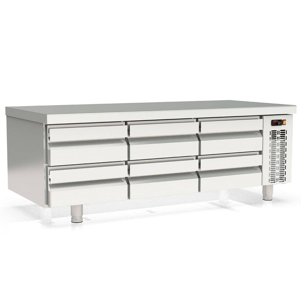 TOPLINE Unterbaukühltisch (Slim) / 3-fach GN 1/1 mit 6 Schubladen, 1600 x 700 mm