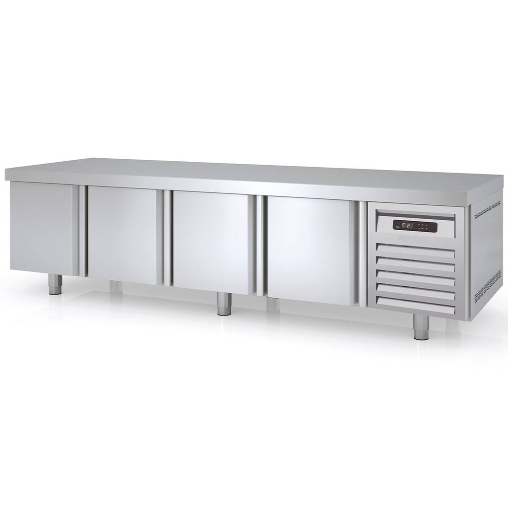 TOPLINE Unterbaukühltisch / 4-fach GN 1/1 mit 4 Türen, 2245 x 700 mm
