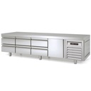 TOPLINE Unterbaukühltisch / 4-fach GN 1/1 mit 6 Schubladen / 1 Tür, 2245 x 700 mm