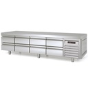 TOPLINE Unterbaukühltisch / 4-fach GN 1/1 mit 8 Schubladen, 2245 x 700 mm