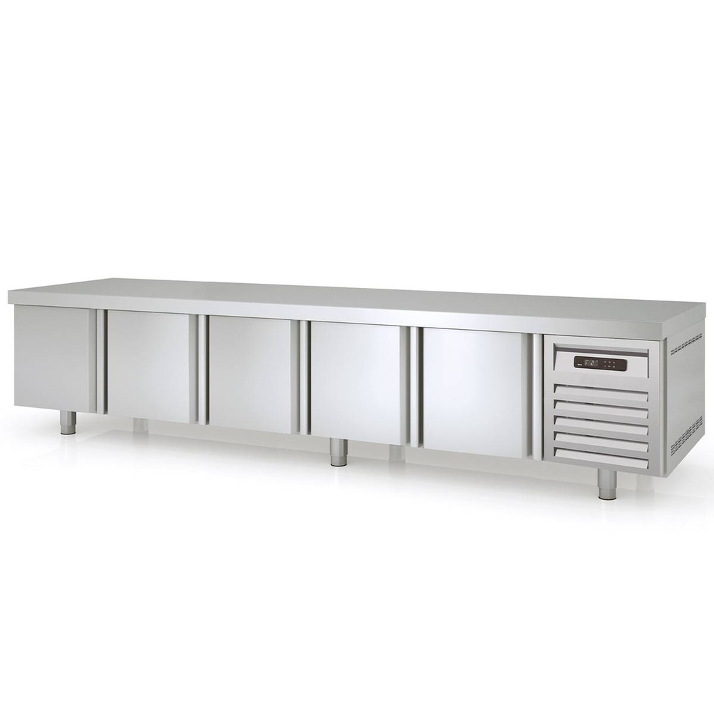 TOPLINE Unterbaukühltisch / 5-fach GN 1/1 mit 5 Türen, 2695 x 700 mm
