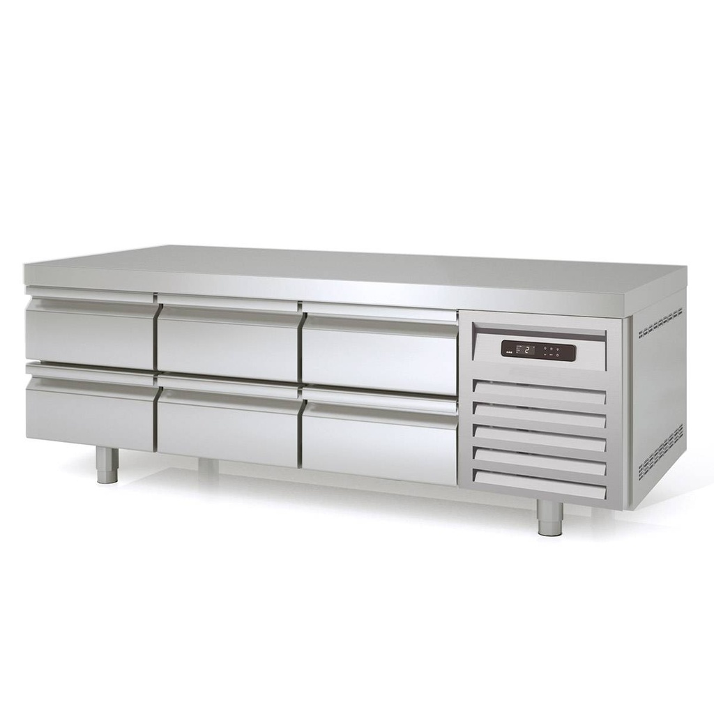 TOPLINE Unterbaukühltisch / 3-fach GN 1/1 mit 6 Schubladen, 1795 x 700 mm