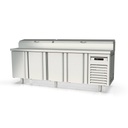 TOPLINE Belegstation / 4-fach mit Türen, Edelstahlaufsatz, GN 1/6, 2245 x 700 mm