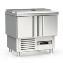 TOPLINE Saladette / 2-fach mit Türen, Edelstahldeckel, GN 1/6, 925 x 700 mm