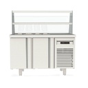 TOPLINE Kebabstation / 2-fach mit Türen, Glasaufsatz mit Zwischenetage, GN 1/3, 1345 x 700 mm