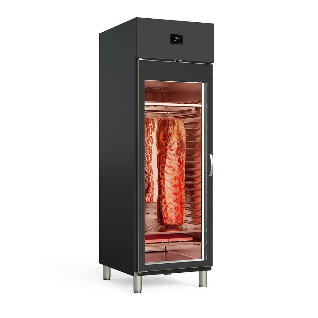 TOPLINE Reifeschrank Dry-Aging Schwarz, 645 Liter, 150 kg Fleisch, 680 x 850 mm