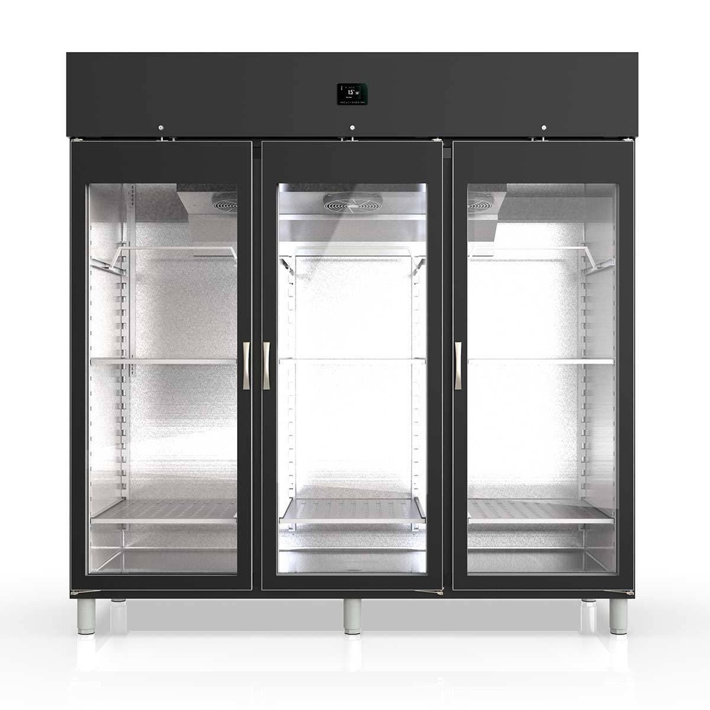 TOPLINE Reifeschrank Dry-Aging Schwarz, 2197 Liter, 450 kg Fleisch, 2055 x 850 mm