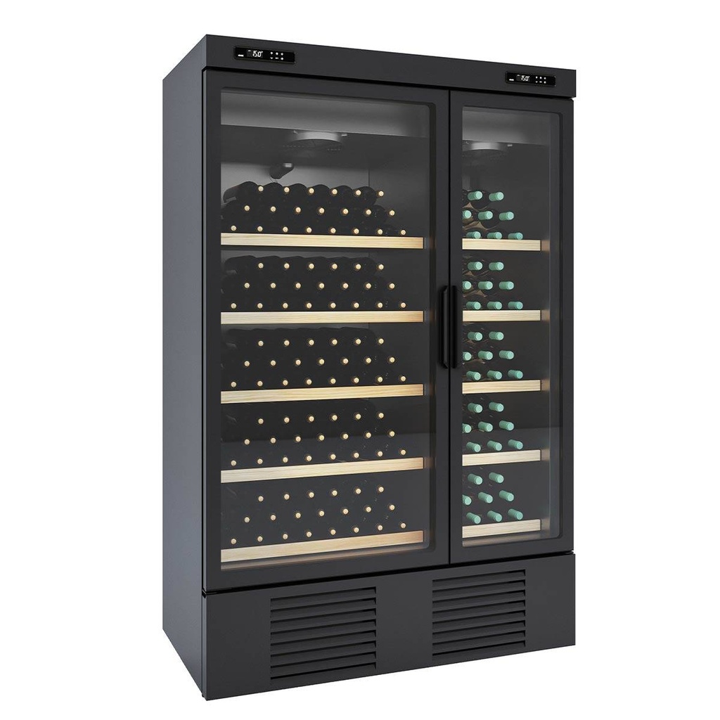 TOPLINE Weinkühlschrank Schwarz, 2 Zonen asymmetrisch, 1000 Liter, 1250 x 770 mm