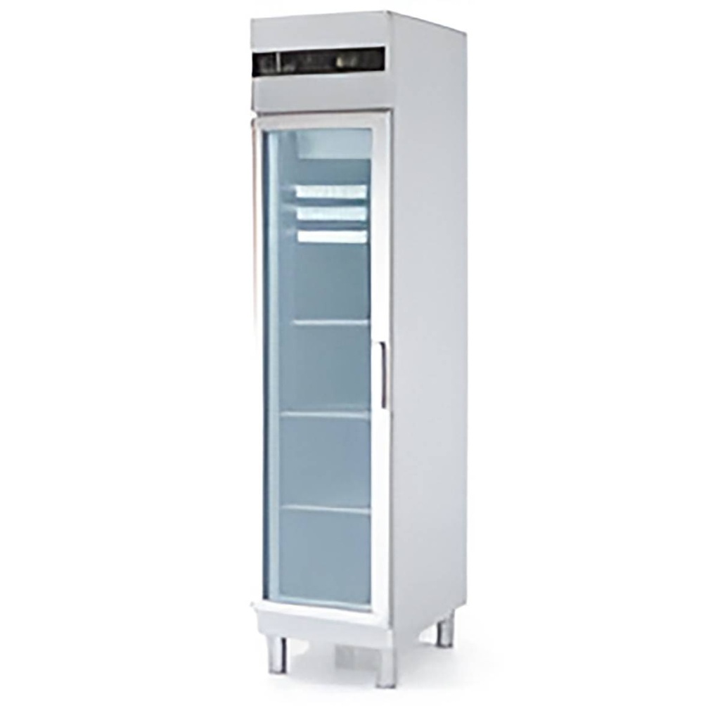 TOPLINE Kühlschrank GN 1/1, Edelstahl, Glastür, 303 Liter, 430 x 770 mm