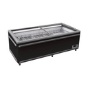 TOPLINE Kühl- und Tiefkühltruhe 850 mit Glasschiebedeckel, Schwarz, LED, 2106 x 858 mm