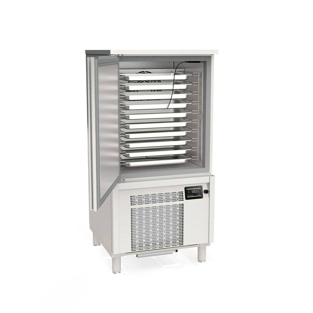 TOPLINE Schockfroster Edelstahl, für 10x GN1/1 (40 mm) oder 10x EN 60x40, 800 x 800 mm