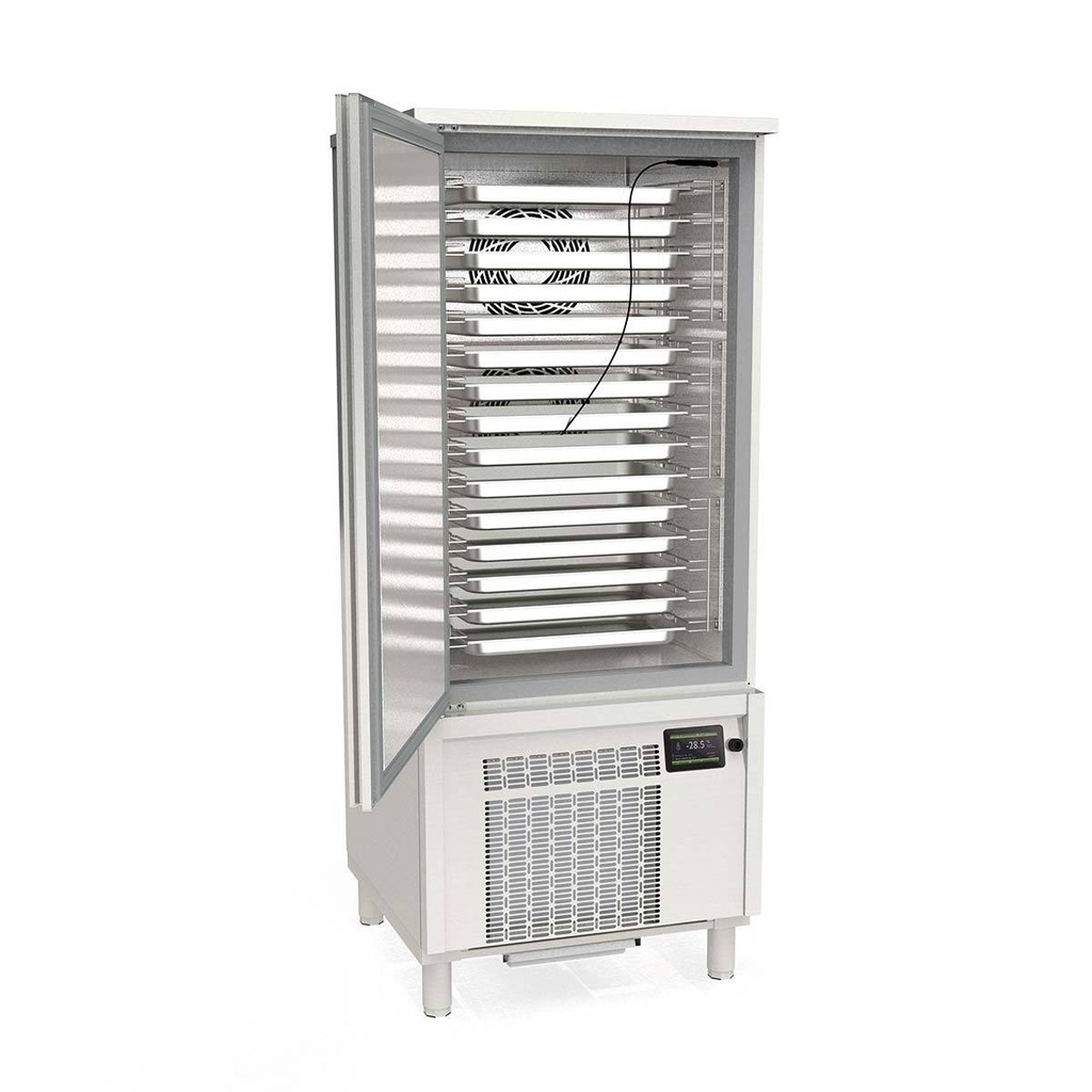 TOPLINE Schockfroster Edelstahl, für 15x GN1/1 (40 mm) oder 15x EN 60x40, 800 x 800 mm